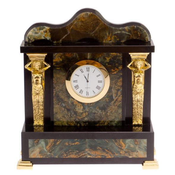 Часы &amp;quot;Кариатида&amp;quot; бронза долерит офиокальцит 125853