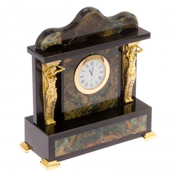 Часы &amp;quot;Кариатида&amp;quot; бронза долерит офиокальцит 125853