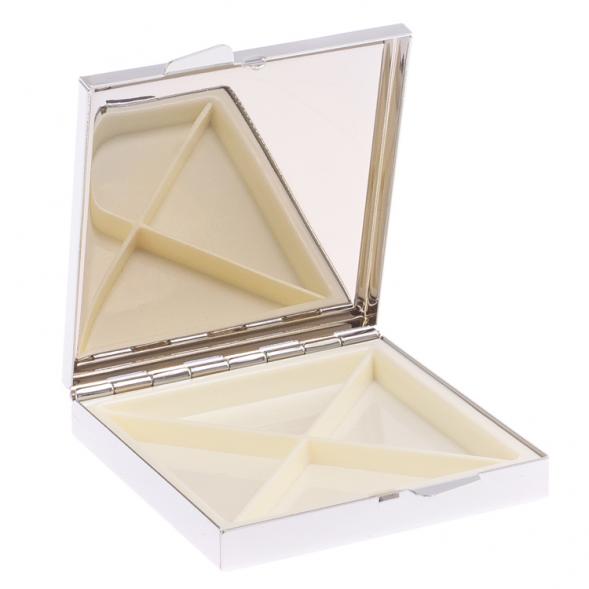 Таблетница на 4 отделения камень серафинит цвет серебро 125936