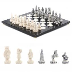 Шахматы сувенирные &amp;quot;Северные народы&amp;quot; доска 40х40 см камень мрамор