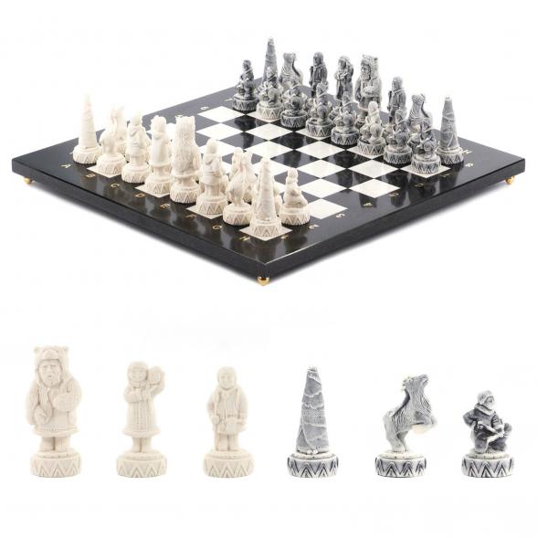 Шахматы сувенирные &amp;quot;Северные народы&amp;quot; доска 40х40 см камень мрамор 116655