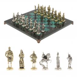 Сувенирные шахматы &amp;quot;Русь&amp;quot; доска 40х40 см шабровский змеевик