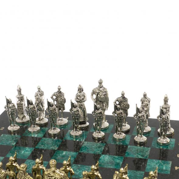 Сувенирные шахматы &amp;quot;Русь&amp;quot; доска 40х40 см шабровский змеевик 126831