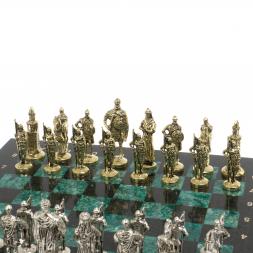 Сувенирные шахматы &amp;quot;Русь&amp;quot; доска 40х40 см шабровский змеевик