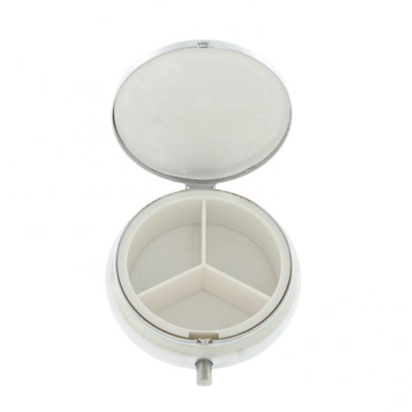 Таблетница на 3 отсека камень жельбертит цвет серебро 127857