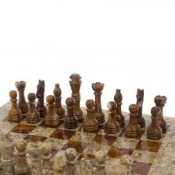 Каменные шахматы "Дебют" 38х38 см оникс ракушечник
