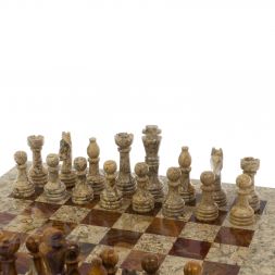 Каменные шахматы "Дебют" 38х38 см оникс ракушечник