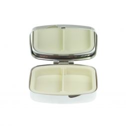 Таблетница на 2 отделения камень азурит цвет серебро