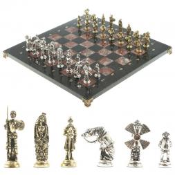 Шахматы &amp;quot;Дон Кихот&amp;quot; доска 36х36 см лемезит змеевик