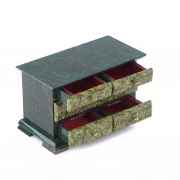 Ларец "Комод" 5 ящиков змеевик 21x12x16 см