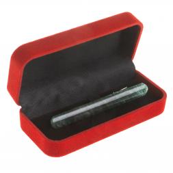 Зажим для галстука с камнем зеленый апатит