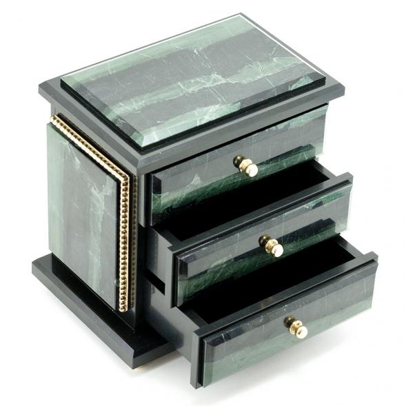 Ларец ручной работы &amp;quot;Комод&amp;quot; камень офиокальцит бронза 112182