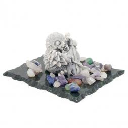 Сувенир из мрамолита "Сова-музыкант"