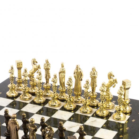Шахматы &amp;quot;Ренессанс&amp;quot; доска 36х36 см мрамор, змеевик фигуры цвет бронза-золото 124878