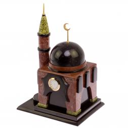 Часы &amp;quot;Мечеть&amp;quot; средняя лемезит, змеевик