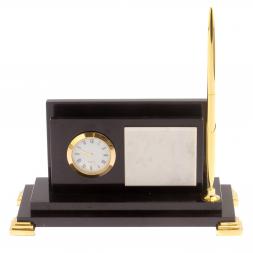 Визитница с часами &amp;quot;Стандарт&amp;quot; долерит мрамор