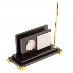 Визитница с часами &amp;quot;Стандарт&amp;quot; долерит мрамор