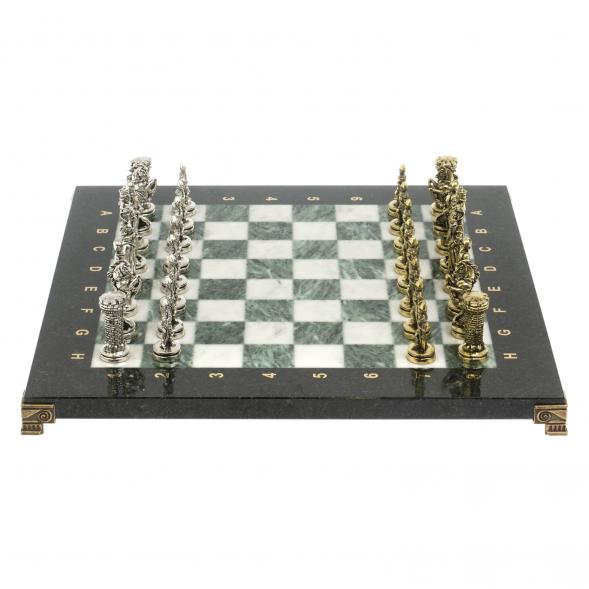 Шахматы подарочные &amp;quot;Рыцари&amp;quot; доска 36х36 мрамор змеевик 128162