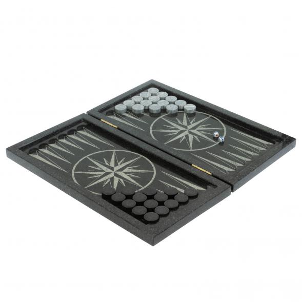 Нарды каменные &amp;quot;Волк и медведь. Роза ветров&amp;quot; из габбро-диабаза 128407