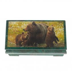 Шкатулка &amp;quot;Мишки&amp;quot;&amp;quot; из змеевика 16х8х7,5 см