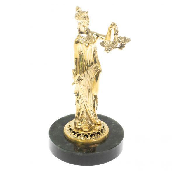Статуэтка бронзовая &amp;quot;Фемида&amp;quot; на нефрите 7,5х7,5х14,5 см 128924