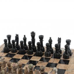 Шахматы из камня "Виктория" доска 38х38 см оникс мрамор