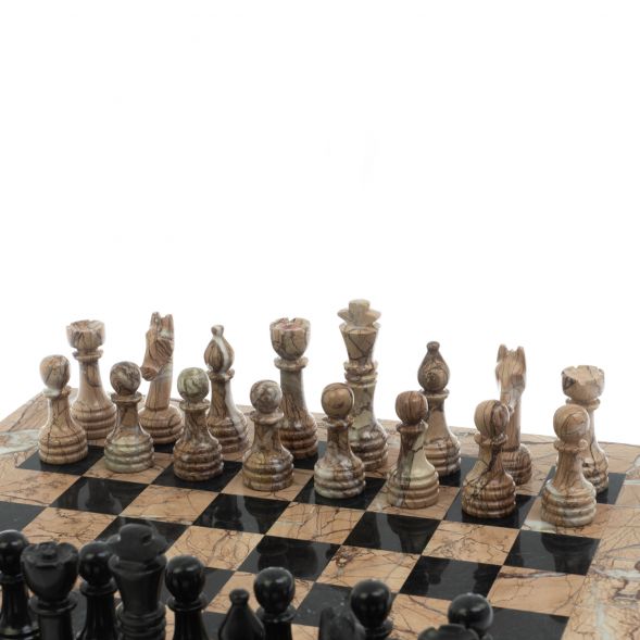 Шахматы из камня &amp;quot;Виктория&amp;quot; доска 38х38 см оникс мрамор 129000