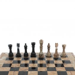 Шахматы из камня "Виктория" доска 38х38 см оникс мрамор