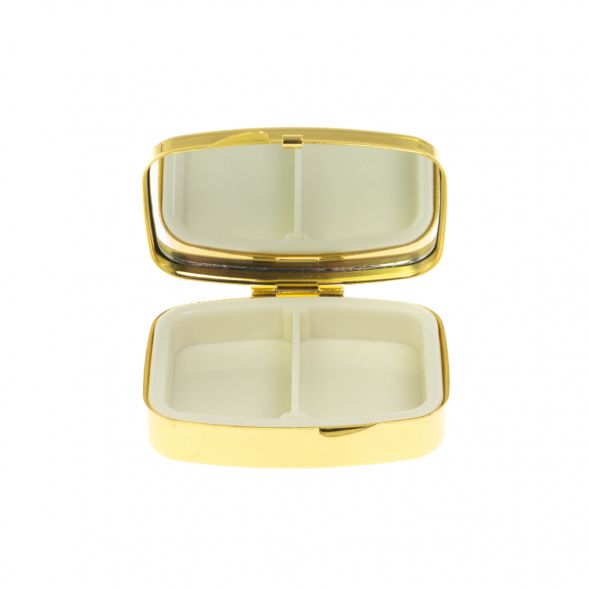 Таблетница на 2 отделения камень азурит цвет золото 129074