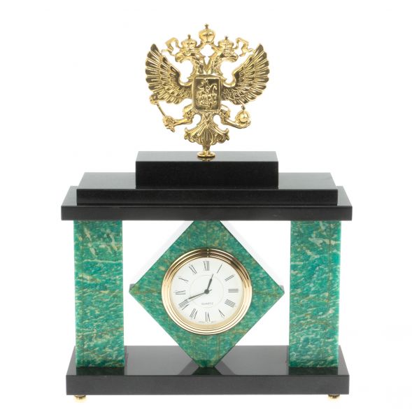 Часы &amp;quot;Герб&amp;quot; из камня амазонит 129423