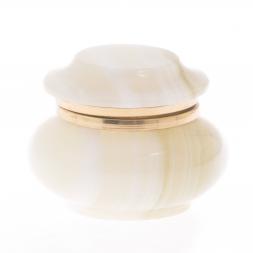 Шкатулка круглая "Грибок" камень оникс 7,6х5,9 см (3)