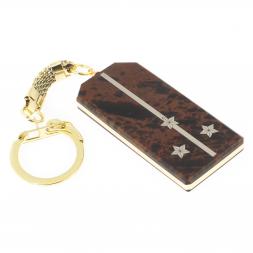 Брелок погон "Старший лейтенант" камень обсидиан