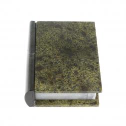 Шкатулка в виде книги &amp;quot;Книжка&amp;quot; камень змеевик малая 9,5x8x3 см