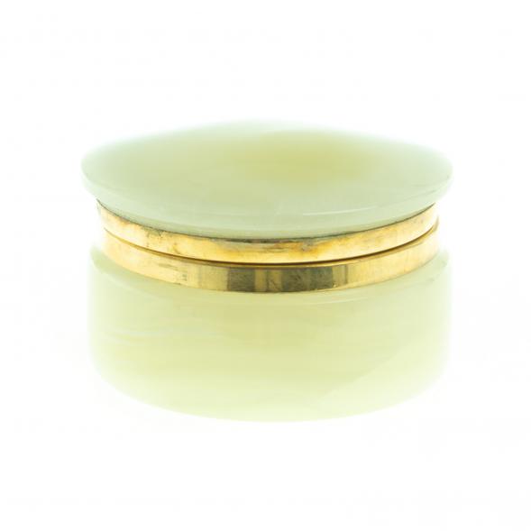 Шкатулка «Круглая» 7,6×5 см из натурального оникса для ювелирных украшений, бижутерии