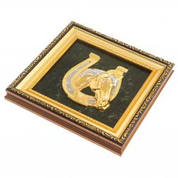 Панно &amp;quot;Подкова с лошадью&amp;quot; из нефрита