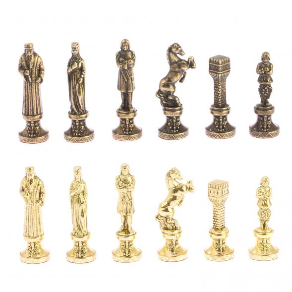 Шахматы &amp;quot;Ренессанс&amp;quot; доска 36х36 см змеевик фигуры цвет бронза-золото 124879