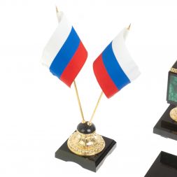 Настольный набор из малахита "Георгий Победоносец"