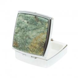 Таблетница на 2 отсека камень парагонит цвет серебро