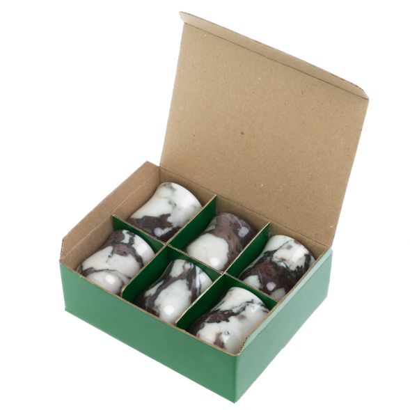 Набор рюмок 6 шт из саянского мрамора 5х5х6 см 127934