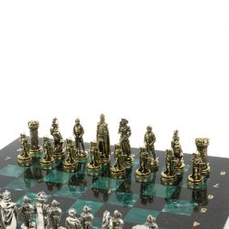 Шахматы &amp;quot;Рыцари&amp;quot; доска 36х36 шабровский змеевик