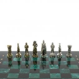 Шахматы &amp;quot;Рыцари&amp;quot; доска 36х36 шабровский змеевик