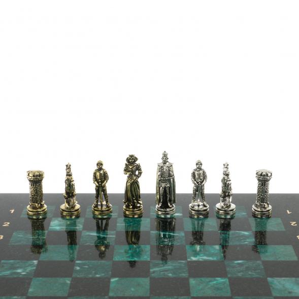 Шахматы &amp;quot;Рыцари&amp;quot; доска 36х36 шабровский змеевик 128163