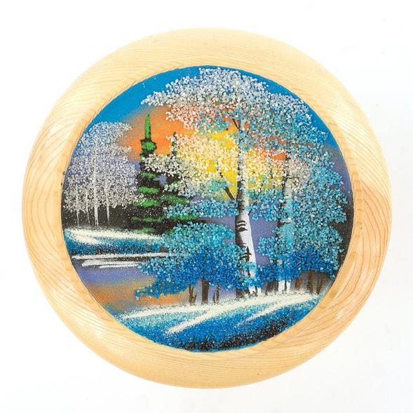 Тарелка декоративная &amp;quot;Зима&amp;quot; 20 см каменная крошка 119569