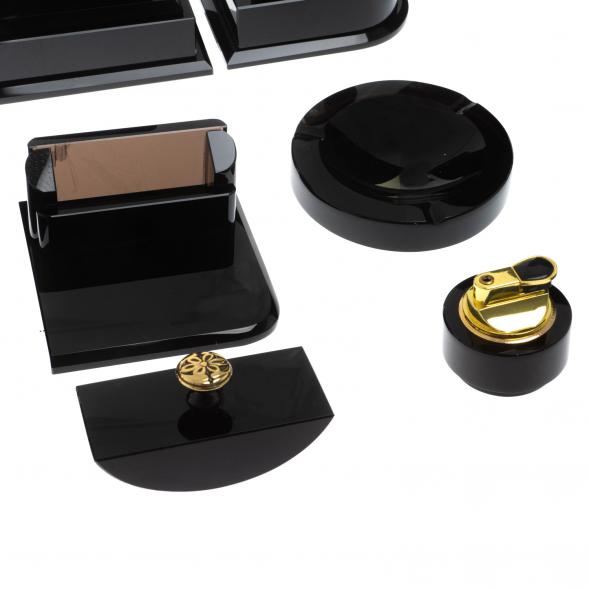 Настольный набор &amp;quot;Лев&amp;quot; из черного обсидиана 128703