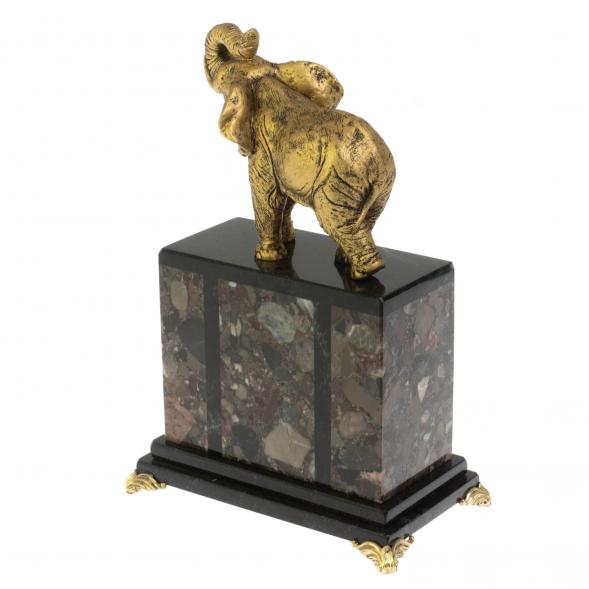 Часы &amp;quot;Слон&amp;quot; из камня конгломерат 128779