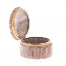 Шкатулка из натурального камня оникс "Круглая" 7,6х5 см (3)