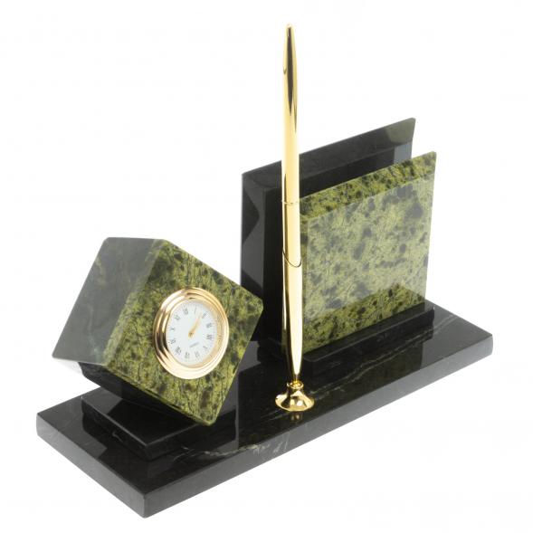 Настольный мини-набор из змеевика &amp;quot;Куб&amp;quot; 113489