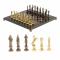 Шахматы "Ренессанс" доска 36х36 см змеевик, лемезит фигуры цвет бронза-золото