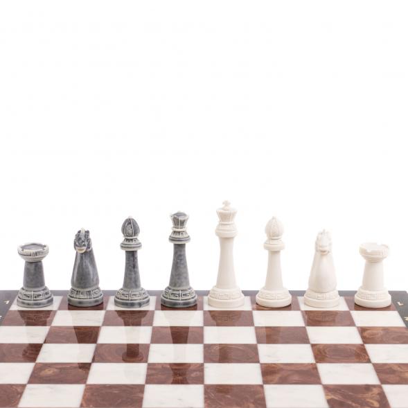 Шахматы &amp;quot;Стаунтон&amp;quot; из мрамолита 40х40 см лемезит / мрамор 126452