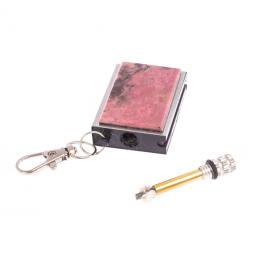 Брелок огниво &amp;quot;Вечная спичка&amp;quot; с накладкой из камня родонит 2,8х1,3х5 см